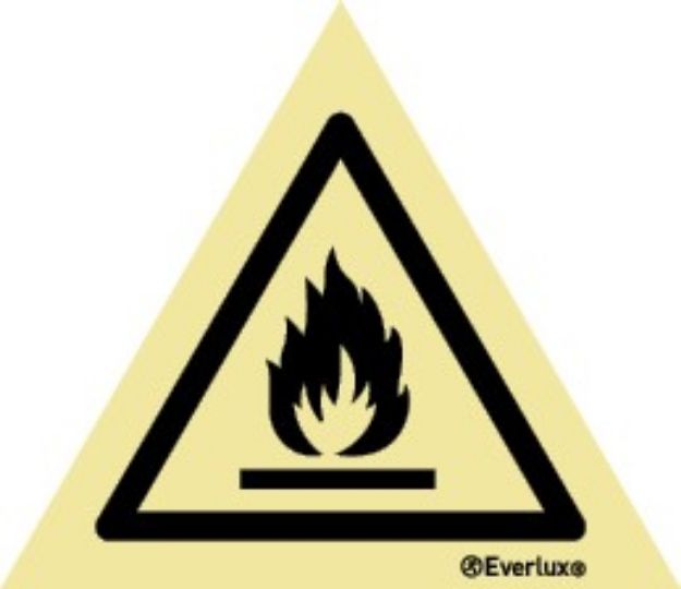 Warning flammable material sign 